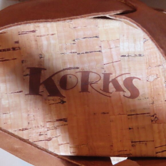 Korks Leather Cork Wedge Platform Sandals 9 - Picture 5 of 10